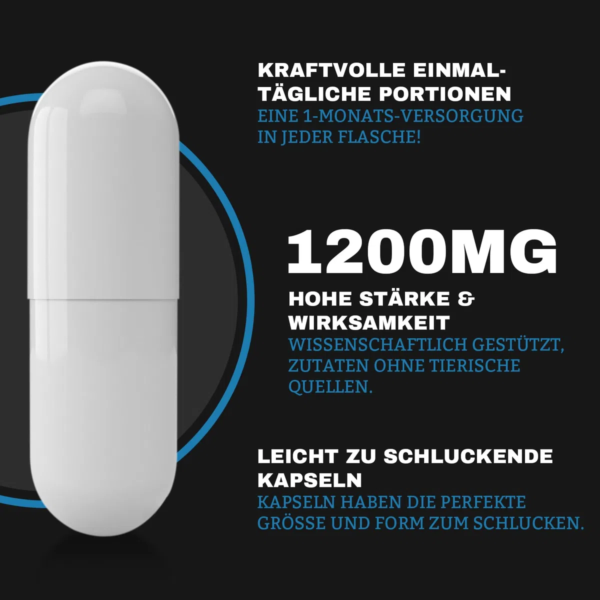 TUDCA Kapseln - Hochdosiertes Nahrungsergänzungsmittel mit Tauroursodesoxycholsäure | 1200 mg pro Portion, 60 Kapseln | Glutenfrei, ohne Gentechnik