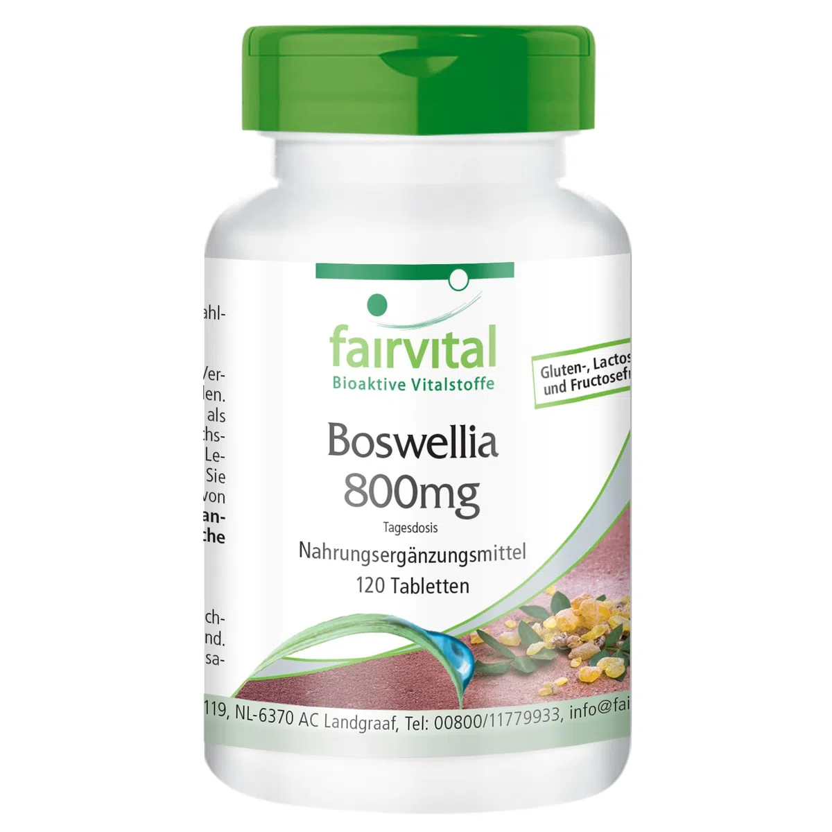 fairvital Weihrauch-Tabletten, Boswellia Serrata Extrakt 800mg Tagesdosis, Hochdosiertes Indischer Weihrauch mit mind. 65% Boswellia-Säuren, Vegan, 120 Tabletten