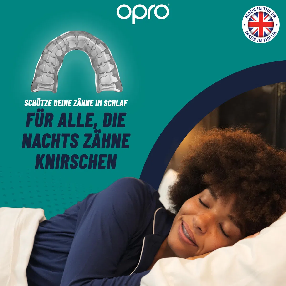 OPRO Aufbissschiene gegen Zähneknirschen – Individuell anpassbarer Bruxismus Mundschutz bei Knirschen – Komfortabel, flexibel & BPA-frei – Klinisch geprüft mit Aufbewahrungsbox – Hergestellt im UK