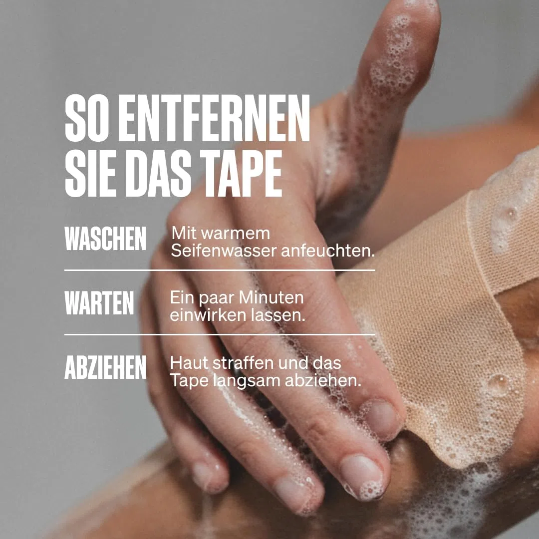 SPORTTAPE Kinesiologie Tape Gentle 10 cm x 5 m Hautfarben – extra breit für empfindliche Haut, hypoallergen & latexfrei – Physio Tape für Rücken, Brust, FTM & Muskelunterstützung, wasserfest