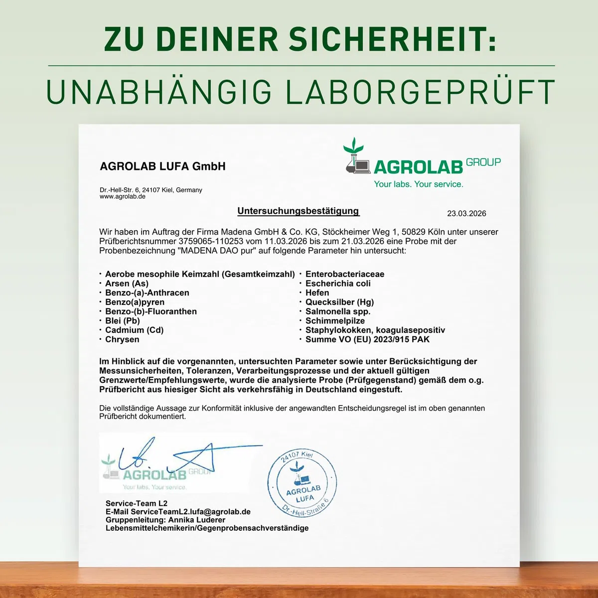 MADENA DAO pur, 120 Kapseln mit Diaminoxidase DAO Enzym hochdosiert aus Erbsensprossen, 100.000 HDU pro Kapsel, vegan und laktosefrei, ideal in Kombination mit MADENA HistaVital & HistaEx