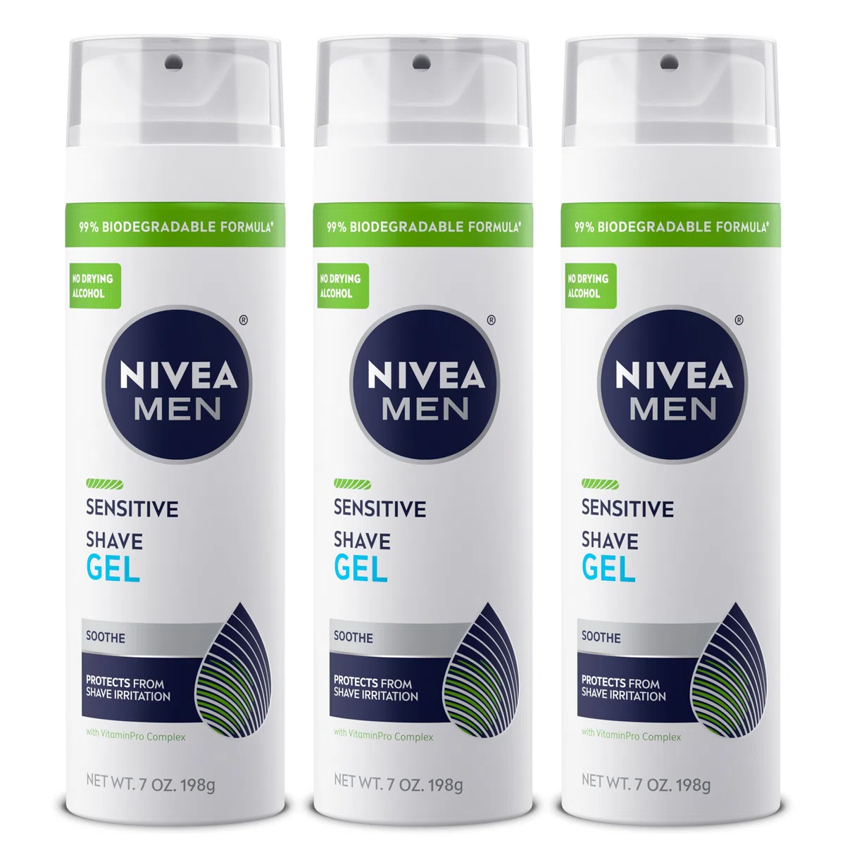 Nivea Men NIVEA Men Sensitive Rasiergel - schützt empfindliche Haut vor Shave Irritation - 7 Unzen Dose (3er-Pack)