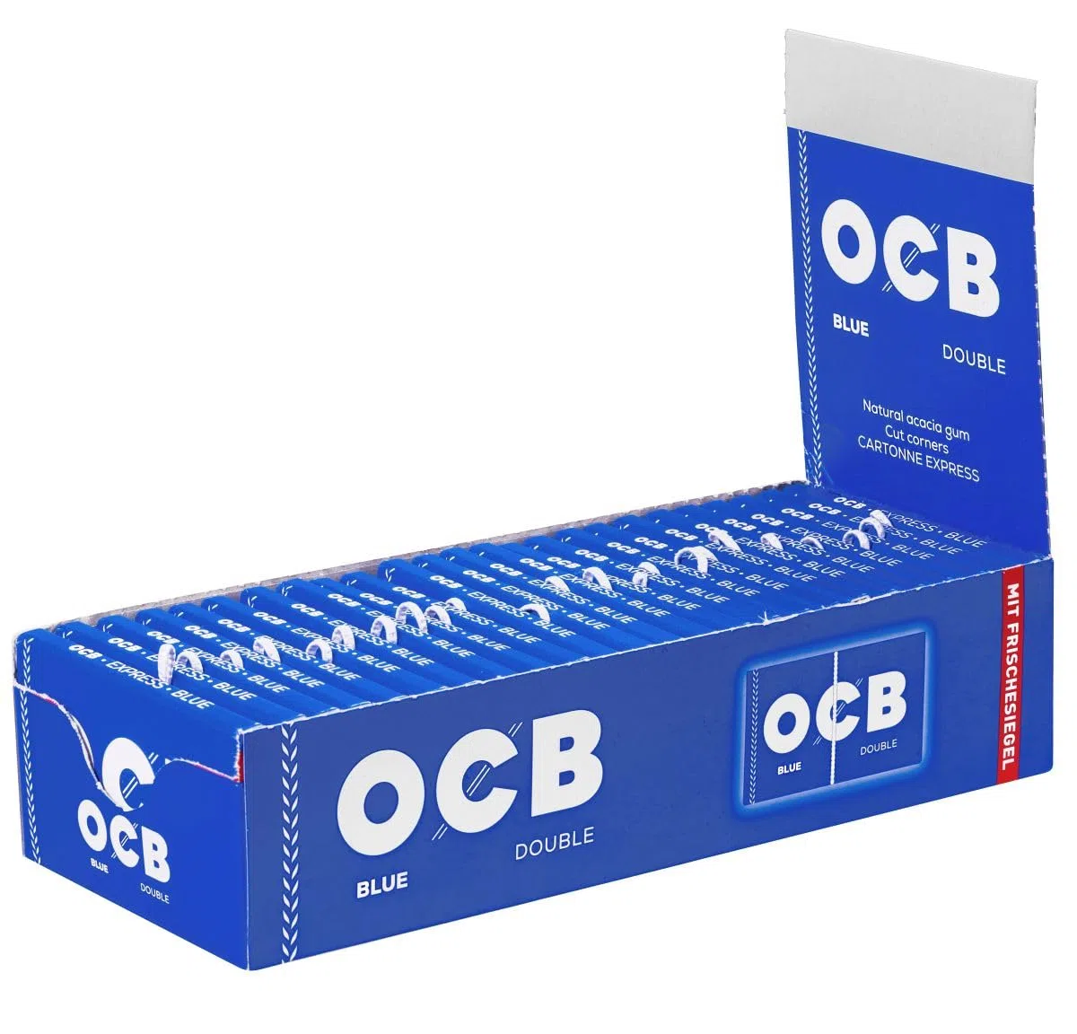 OCB Zigarettenpapier Blau Gummizug 25 Heftchen à 100 Blättchen aus 100% pflanzlichen Naturfasern mit Gummibandverschluss
