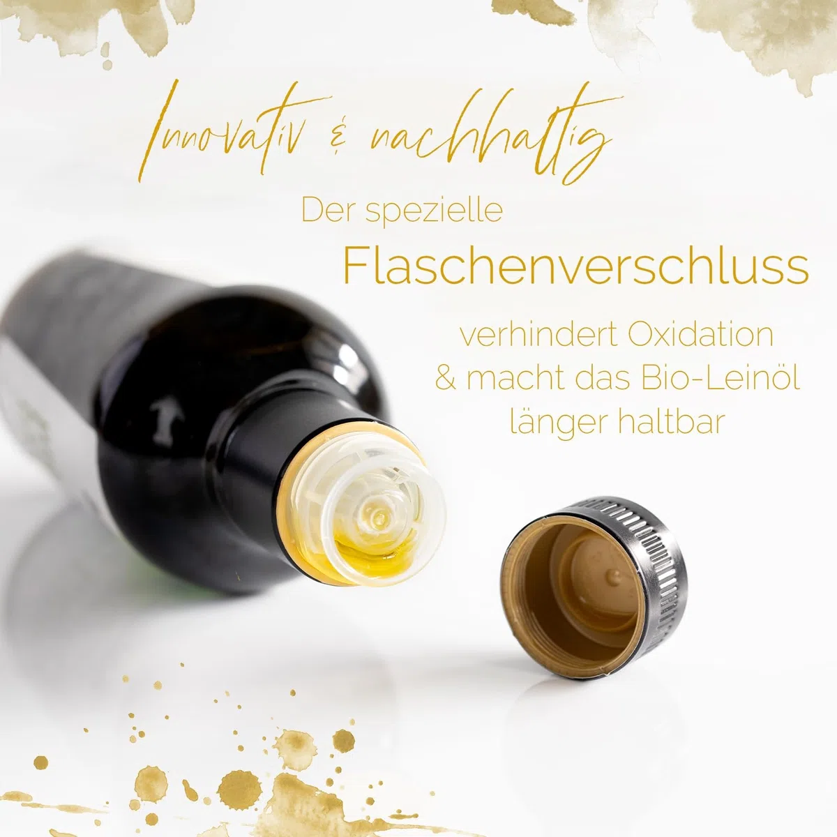 Sannis Bio-Leinöl mit Kardamom 250 ml I Leinsamenöl aus kontrolliert biologischem Anbau I kaltgepresst & ungefiltert I reich an Omega-3-Fettsäuren I Leinöl ideal für Salat, Nudeln & Müsli