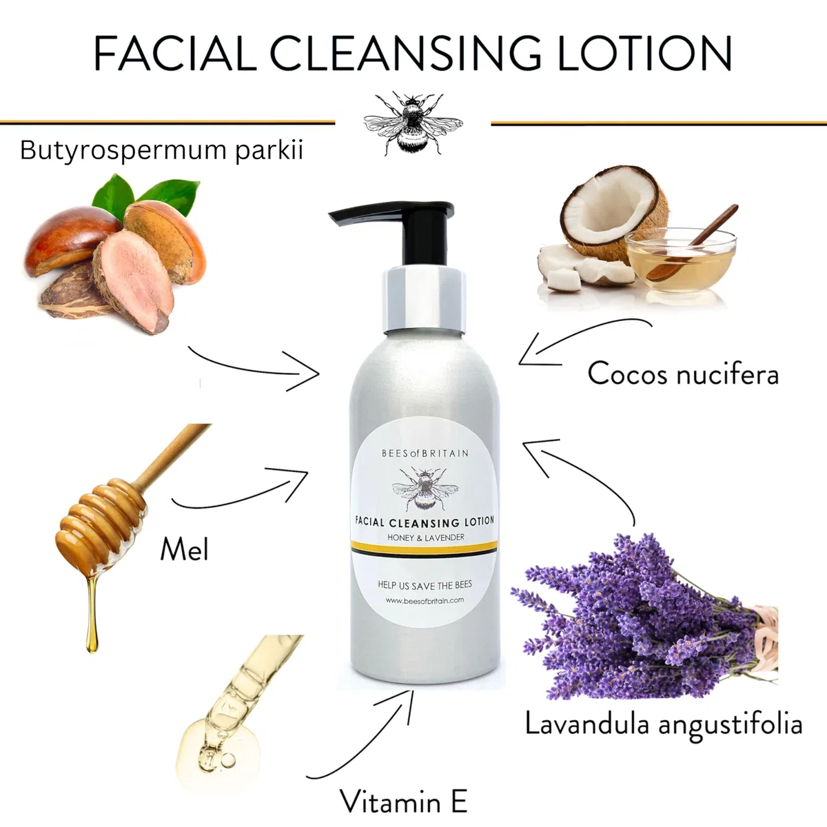 Honey & Lavender Cleansing Lotion – pH 5.5 Sanfte Reinigungsmilch – Barriereschonend mit Bio-Aloe-Vera & Honig – 150ml