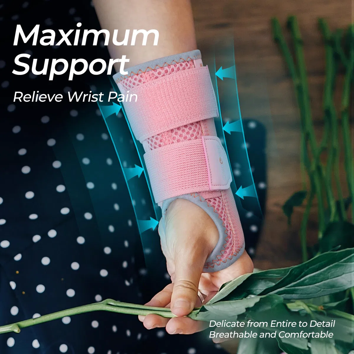CURECARE Handgelenk Bandagen mit 2 Wechselschienen,Handgelenkstütze, Rechts | 3-Stufige Stabilität, Tag/Nacht Stütze, Verstellbare Karpaltunnelsyndrom Schiene, Handgelenkschiene für Tendinitis, Arthritis