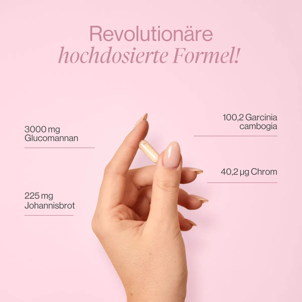 Glucomannan (Konjac) 3000 mg, Chrom, Garcinia Cambogia und Johannisbrot - Appetit - 180 Hochdosierte Vegane Kapseln - Tummy Tox