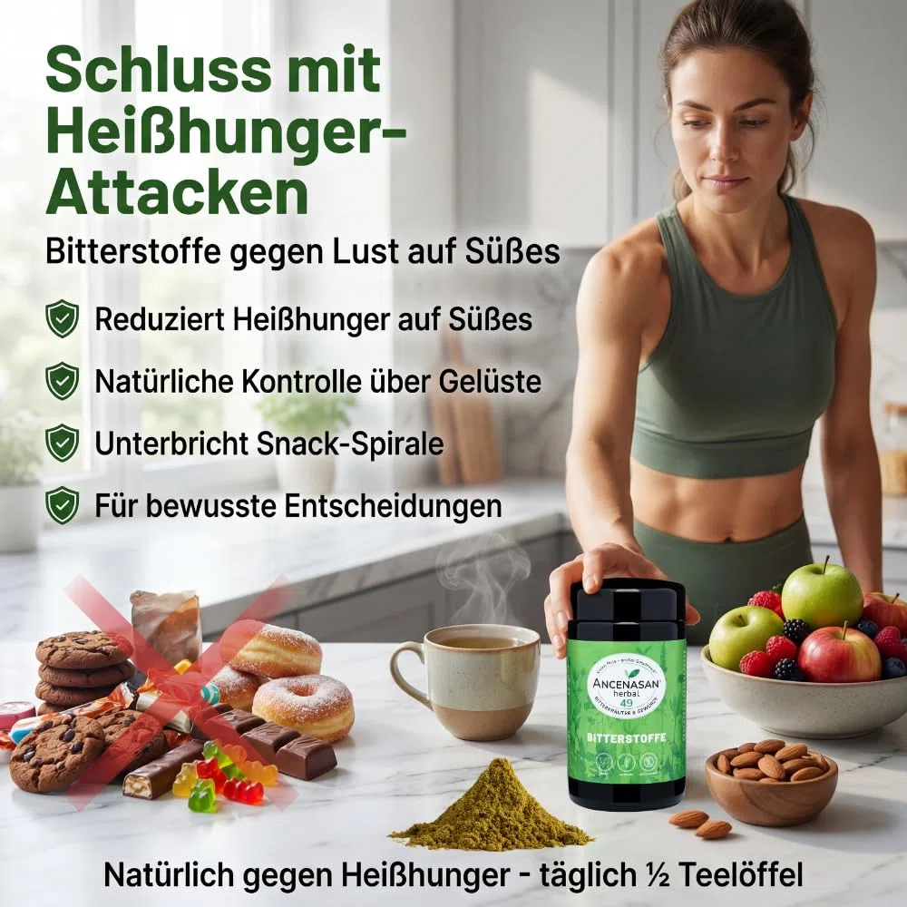 ANCENASAN herbal (120g) | 49-Bitterkräuter-Pulver | Mit natürlichen Bitterstoffen | Vegan Glutenfrei | Made in Germany