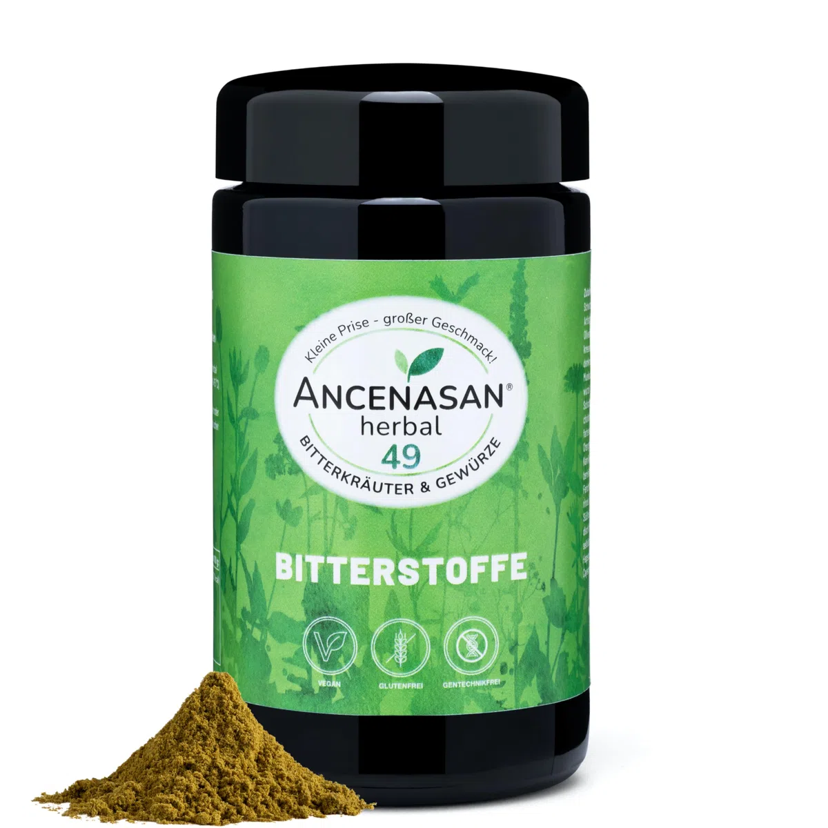 ANCENASAN herbal (120g) | 49-Bitterkräuter-Pulver | Mit natürlichen Bitterstoffen | Vegan Glutenfrei | Made in Germany