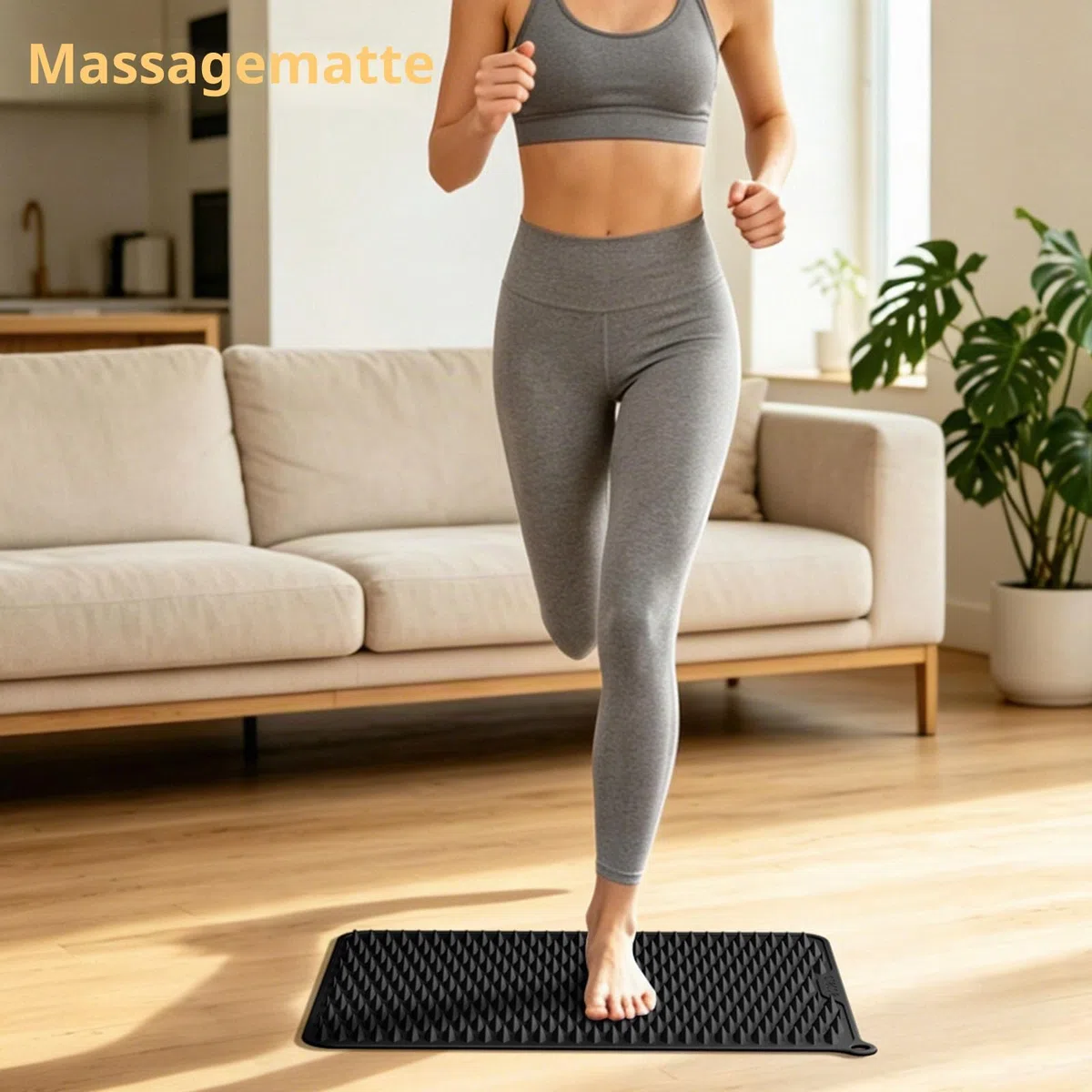 Akupressur-Matte für die Fußmassage, Silikon-Fußreflexzonenmatte, Tragbare Fußmatte zur Linderung von Plantarfasziitis und Muskelentspannung