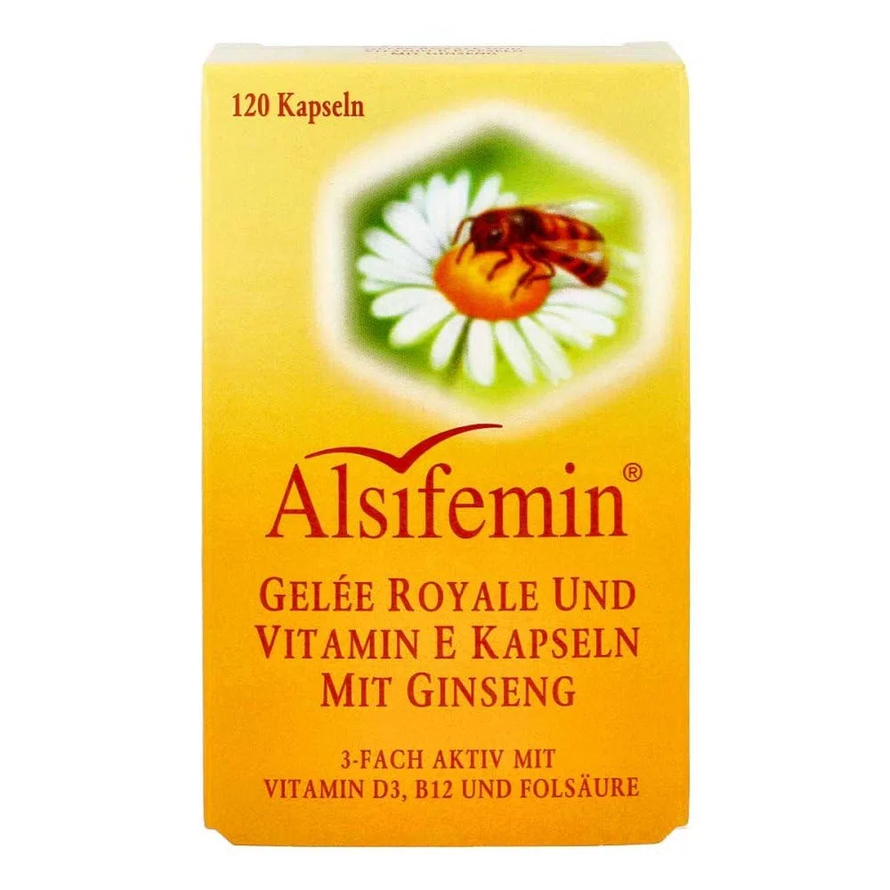 Alsifemin Gelée Royale und Vitamin E Kapseln mit Ginseng, 120 St. Kapseln