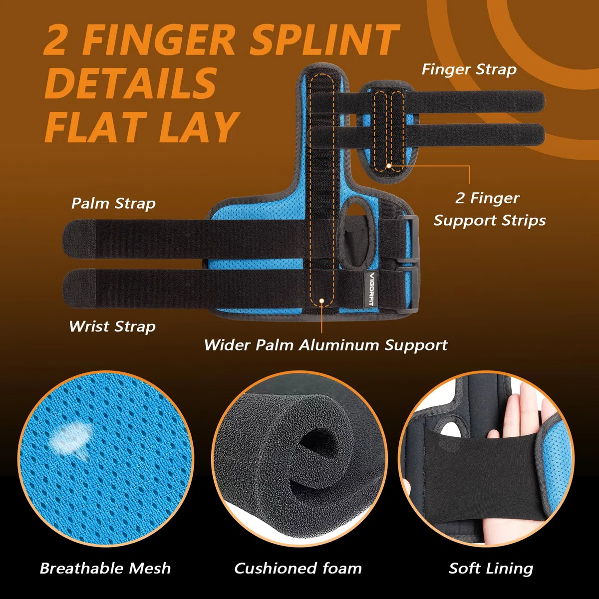 Finger-Schiene Für Schnappfinger, Gebrochene Finger Und Gelenkverstauchungen - Doppelte Fingerstütze Für Zeige-, Mittel- Und Ringfinger, Unisex-Größen, Linke Hand, S