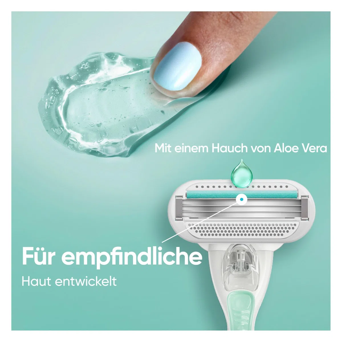 Gillette Venus Smooth Sensitive Rasierklingen Damen, 8 Original Ersatzklingen für Damenrasierer mit 3 Klingen Für Eine Gründliche Rasur