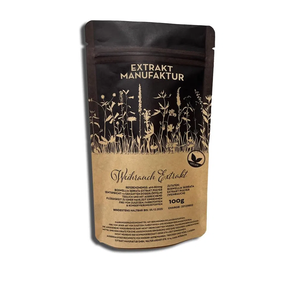 100g Weihrauch Extrakt Pulver – ohne Zusatzstoffe – Boswellia Serrata, hochdosiert naturrein vegan
