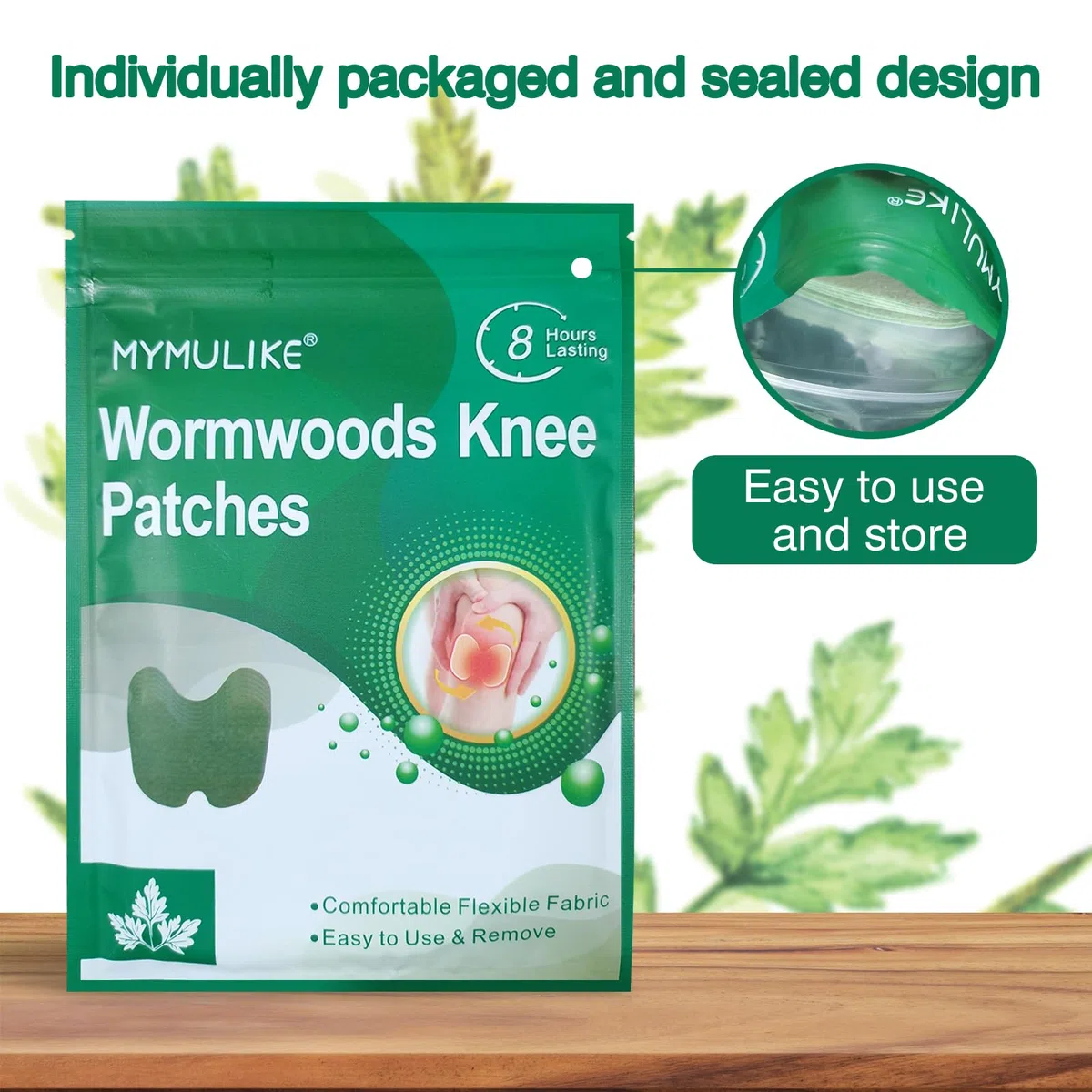 Knee Pain Relief Patch, 100Pcs MYMULIKE Schmerzlinderung pflaster, Wärmepflaster für schnell wirkende Pflaster, langlebig für Knie, Rücken, Nacken, Schulter, selbsterhitzendes Pflaster