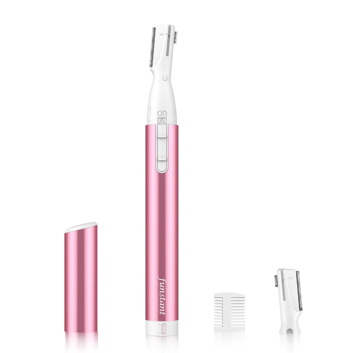 Augenbrauen-Trimmer batteriebetrieben, Präzisions-Augenbrauenrasierer für Damen, Elektrischer Gesichtshaarschneider mit Kamm für Kinn und Hals