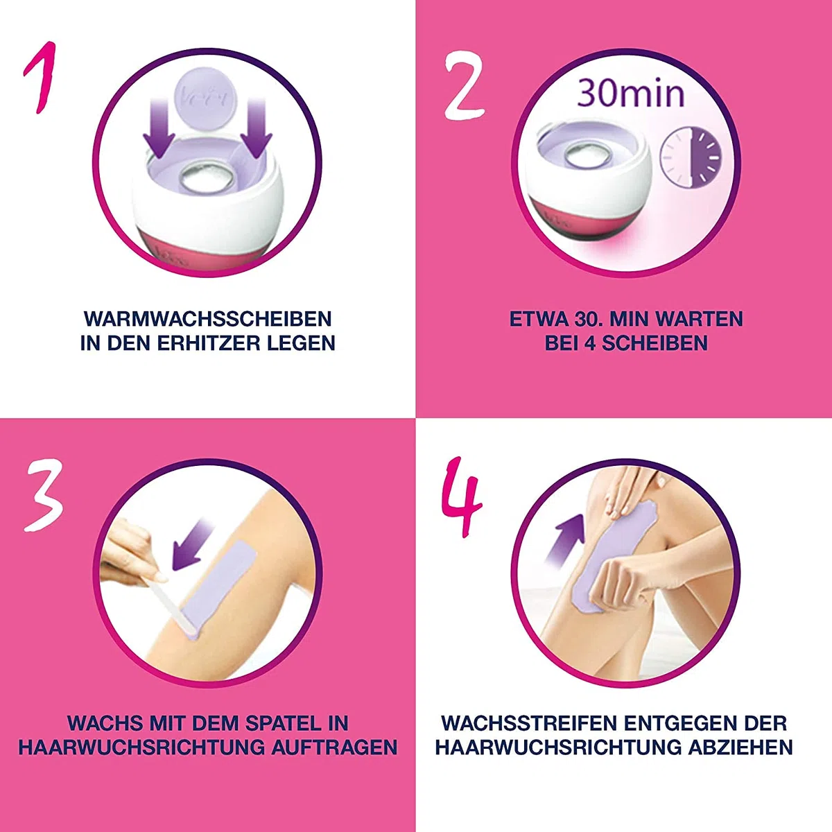 Veet Spawax Warmwachsscheiben für das Veet Spawax Wachsgerät – Langanhaltende Haarentfernung für seidig-glatte Haut – 2 x Refill-Packung mit 12 Wachsscheiben