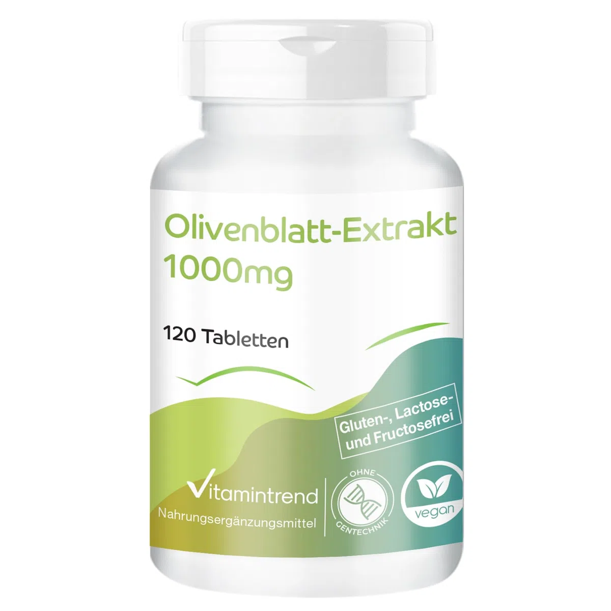 Vitamintrend Olivenblattextrakt 1000mg, 120 Tabletten, hochdosiert, 20% Oleuropein, veganes Nahrungsergänzungsmittel ohne Zusätze, in Deutschland hergestellt