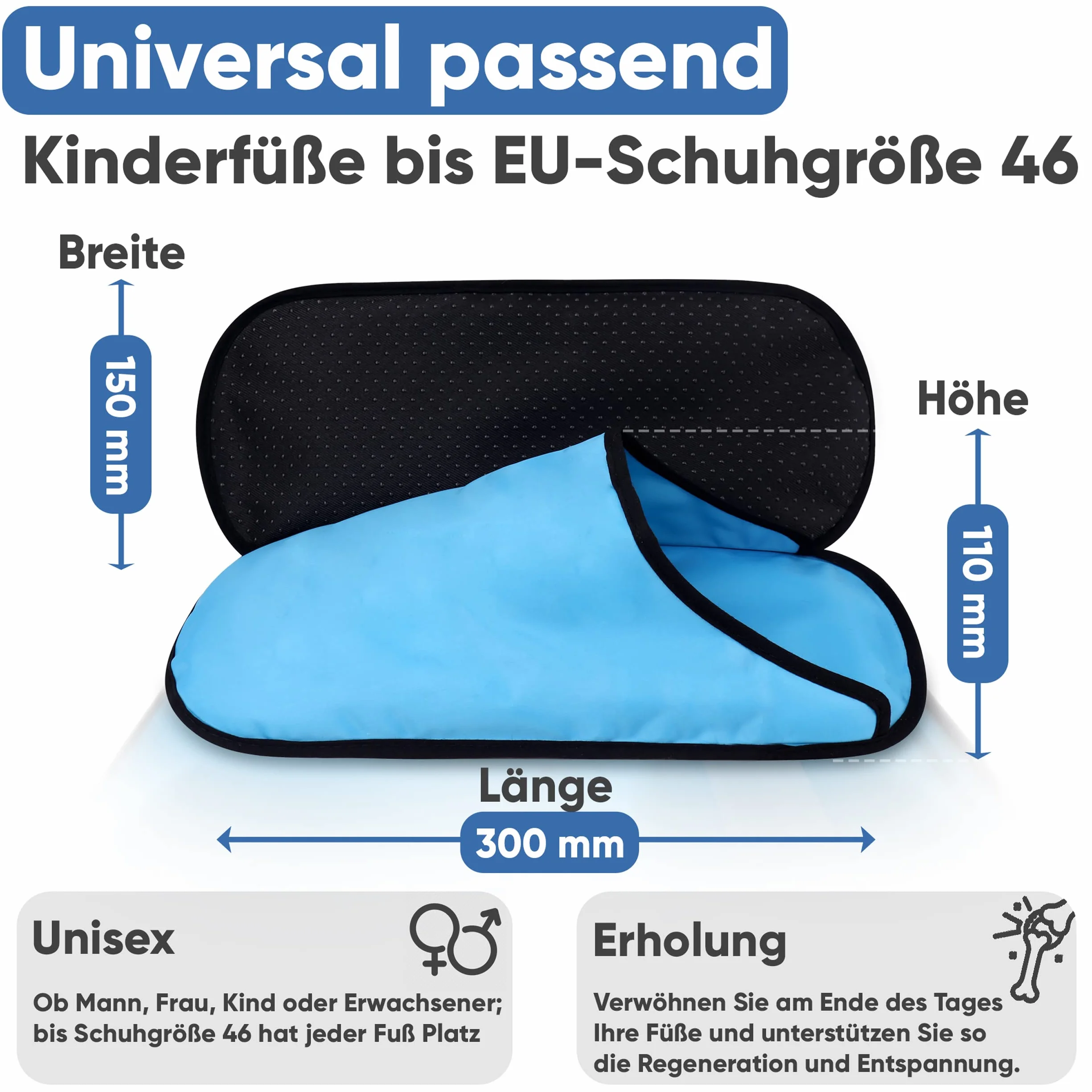 ICEHOF Kühl-Slipper (1 Paar) Sanfter Stoff - PremiumEdition Kühlsocken mit hochwertigem Gel - Kältetherapie für Füße Zehen bei Chemotherapie Rheuma Eis-Socken Chemo Kühlschuhe - OneSize Unisex