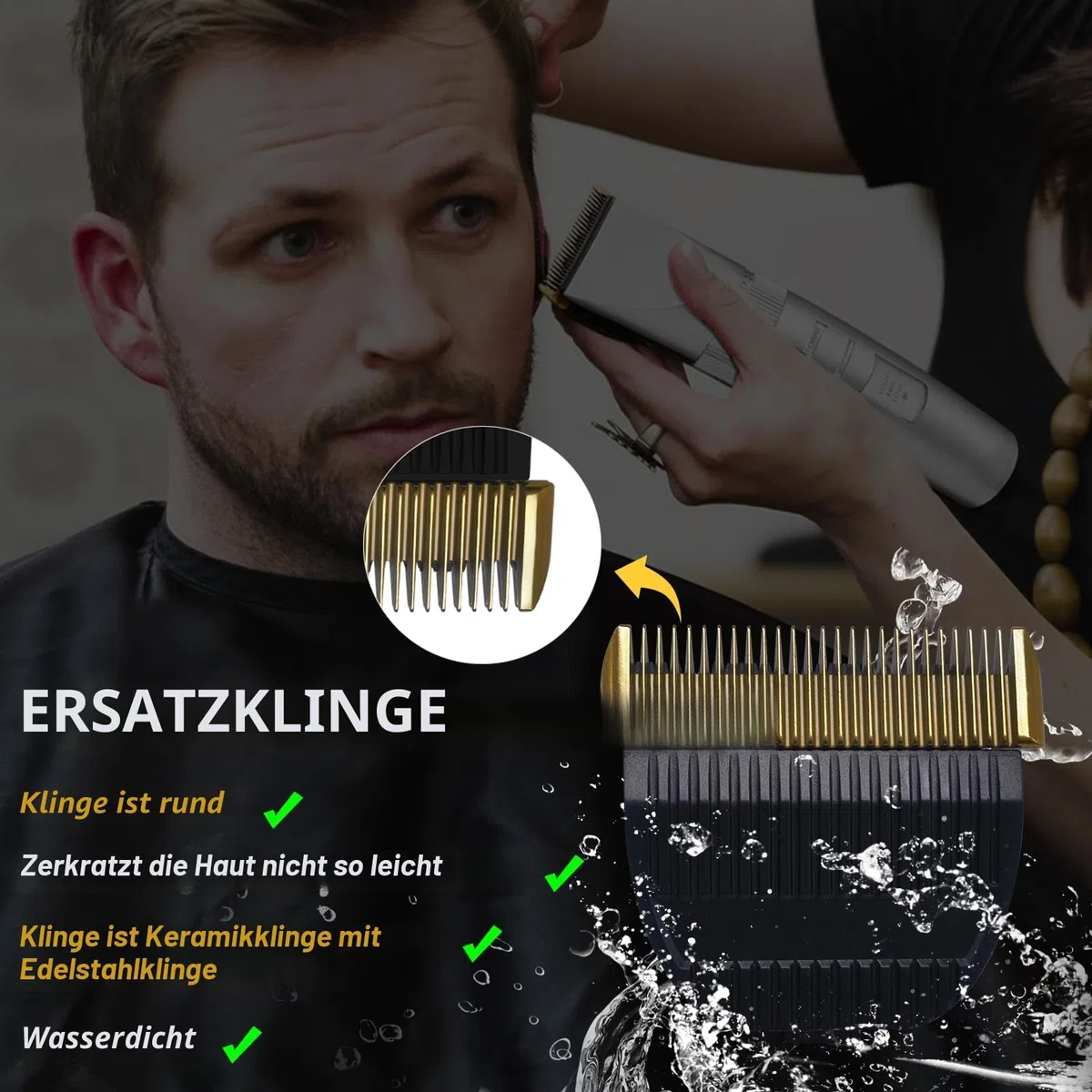 Ersatzklinge für Panasonic Haarschneider WER9902, kompatibel mit ER-GP80 ER1611 ER1512 ER1511 ER1510 ER1610 ER160 ER153 ER152 ER151 (1 Stück)